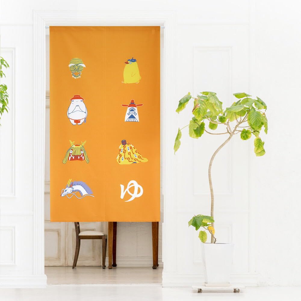 Noren 85X150cm Ghibli Spirited Away In "Kissho" [Made Japan] (Yellow 99658)