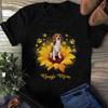 Beagle Mom T-Shirt: Sunflower Dog Paw Mother's Day Tee