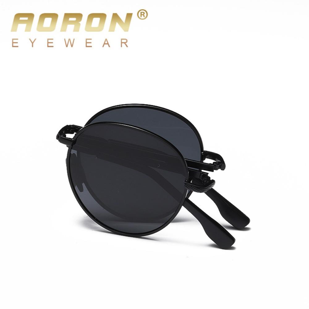 aoron Folding Polarized Sunglasses Fashion Round Frame Colorful Sunglasses Sunglasses Glasses
