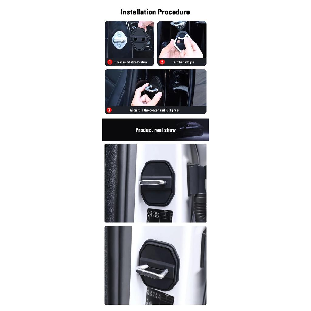 Pour JEEP RENEGADE 2015-2025 Housse de Protection en Silicone pour Boucle de Verrouillage de Porte de Voiture Coussinet Élastique Anti-Collision Absorbeur de Chocs