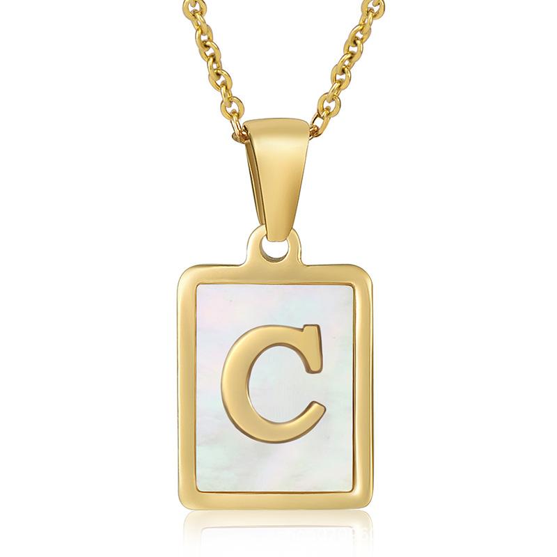 2026 Three-dimensional Shell Letter Necklace Women's 26 Letter Pendant Non-fading Jewelry