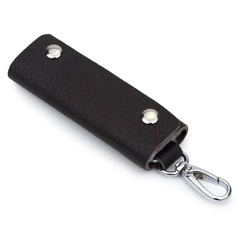 

Men s Key Case Genuine Leather Door Key Bag Keychain Holder Metal Hook Mini Household Keys Wallet кофейный