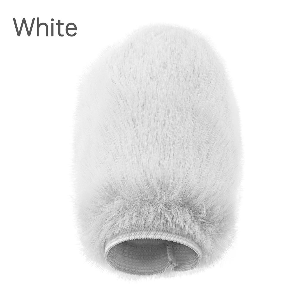 Elastic Band Soft Furry Protective Cover Cylindrical Dustproof Wind Shield Sleeve for Small Portable Devices