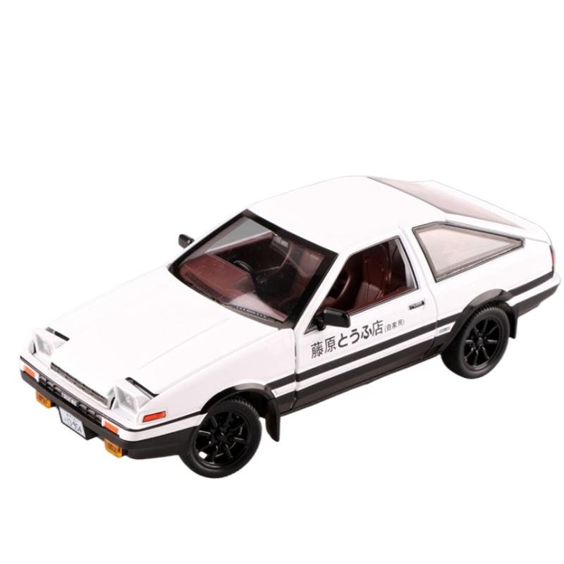 1/20 Movie Car INITIAL D Toyota AE86 Alloy Car Model Diecast & Toy Vehicles Metal Car Model Simulation Sound Light Toy Gift