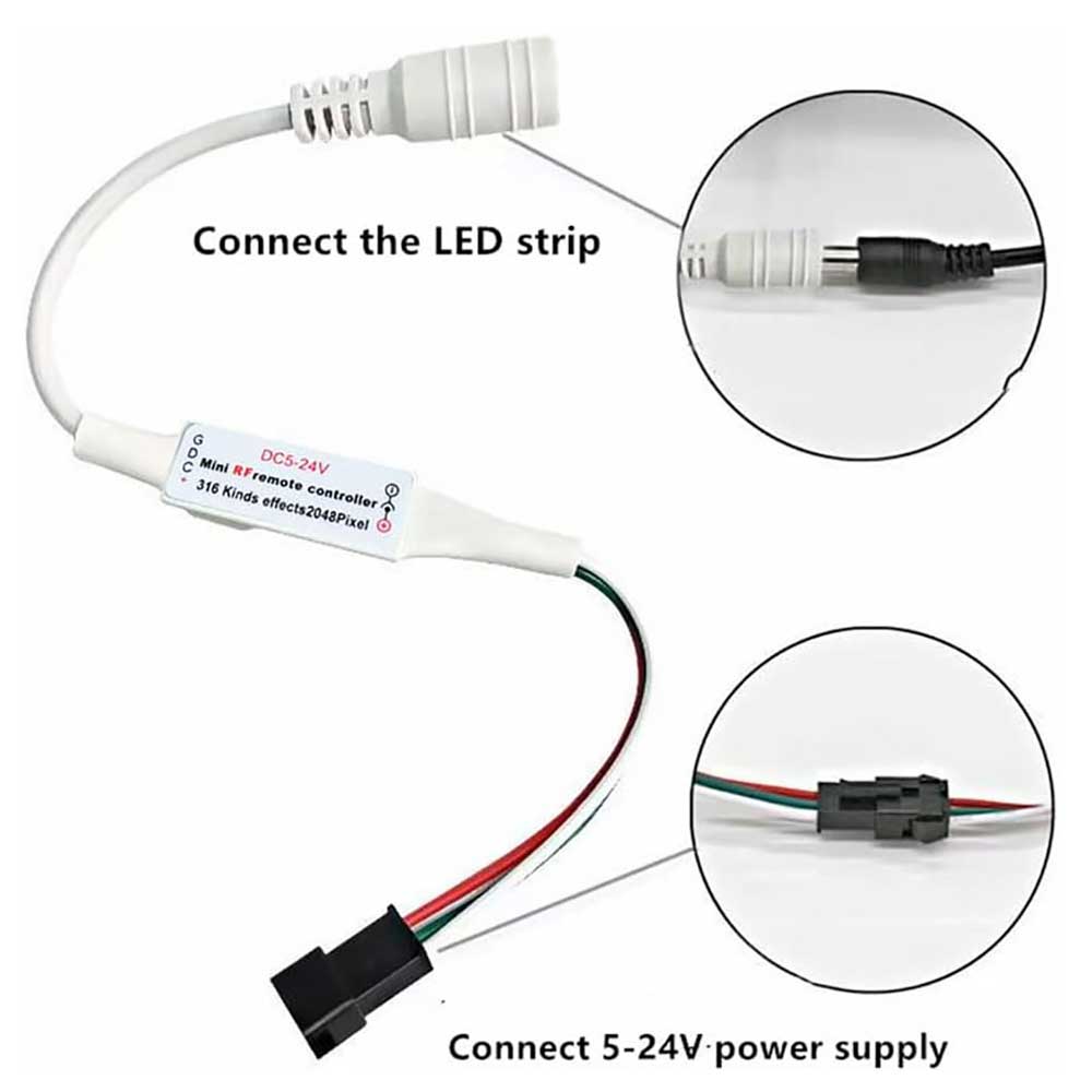 WS2812B WS2811 5050 RGB Led Strip Light Controller 14Keys RF Remote Control  DC5-24V