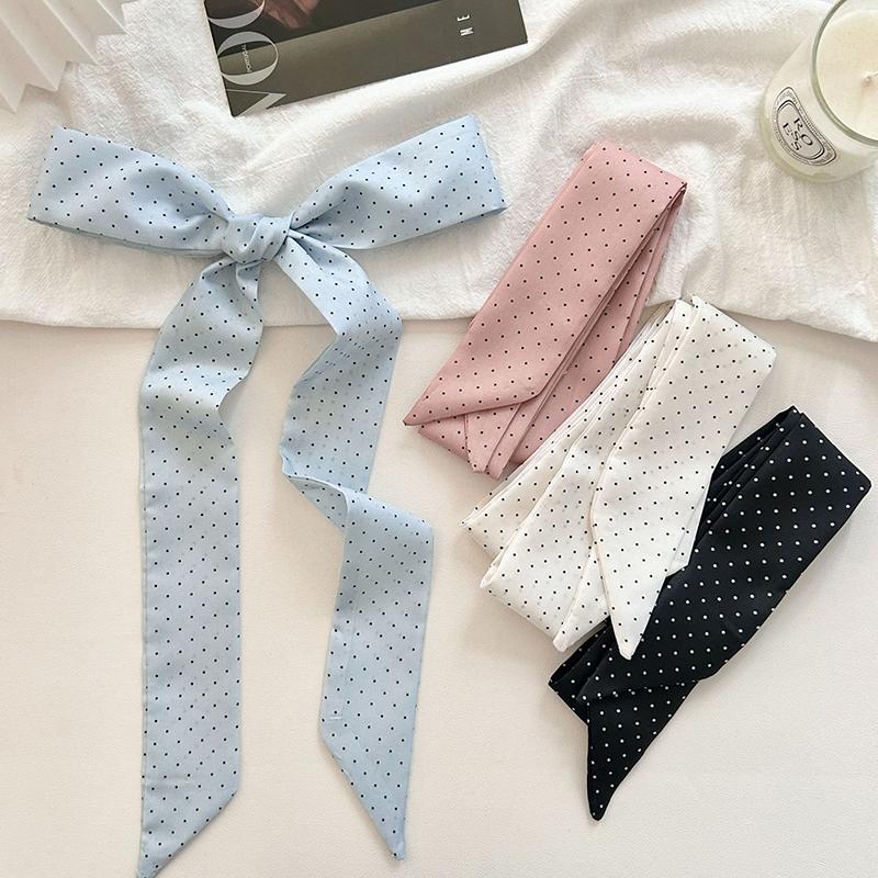 4 Colors Dot Print New Bag Skinny Silk Scarf For Women Luxury Brand Foulard Women Tie Fashion Head Scarves For Ladies
