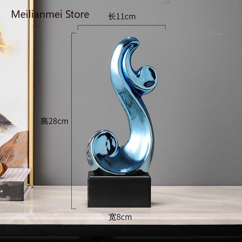 Blue Ceramics Music Symbols Sculptures Decorations Ornaments Art Decoration Small Sculpture Office Home Desktop Decoration