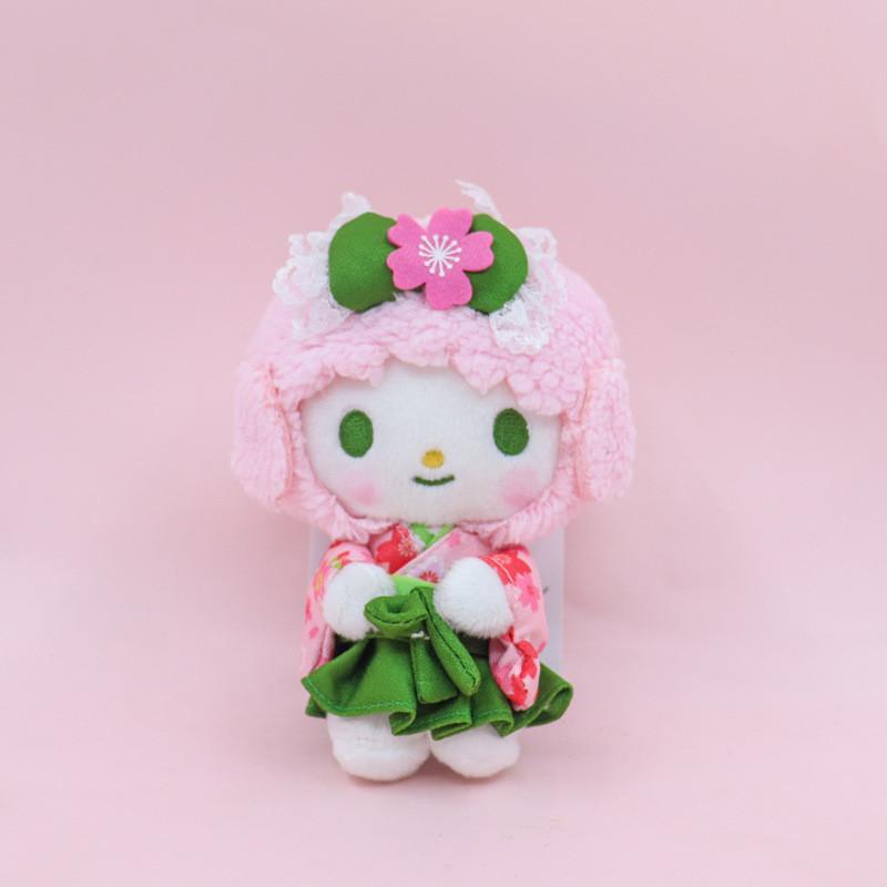 Cat Plush Toy With Cherry Blossom Kimono For Collectors And Kids