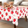 Independence Day Flower Wreath Waterproof Rectangular Tablecloth Red Blue Flower Star USA Flag Tables Cover for Dinner Kitchen