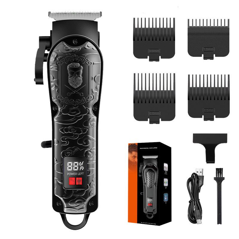 Cross-border Professional Electric Hair Clipper with Smart Digital Display - Trimmer & Oil Head Hair Cutting Set