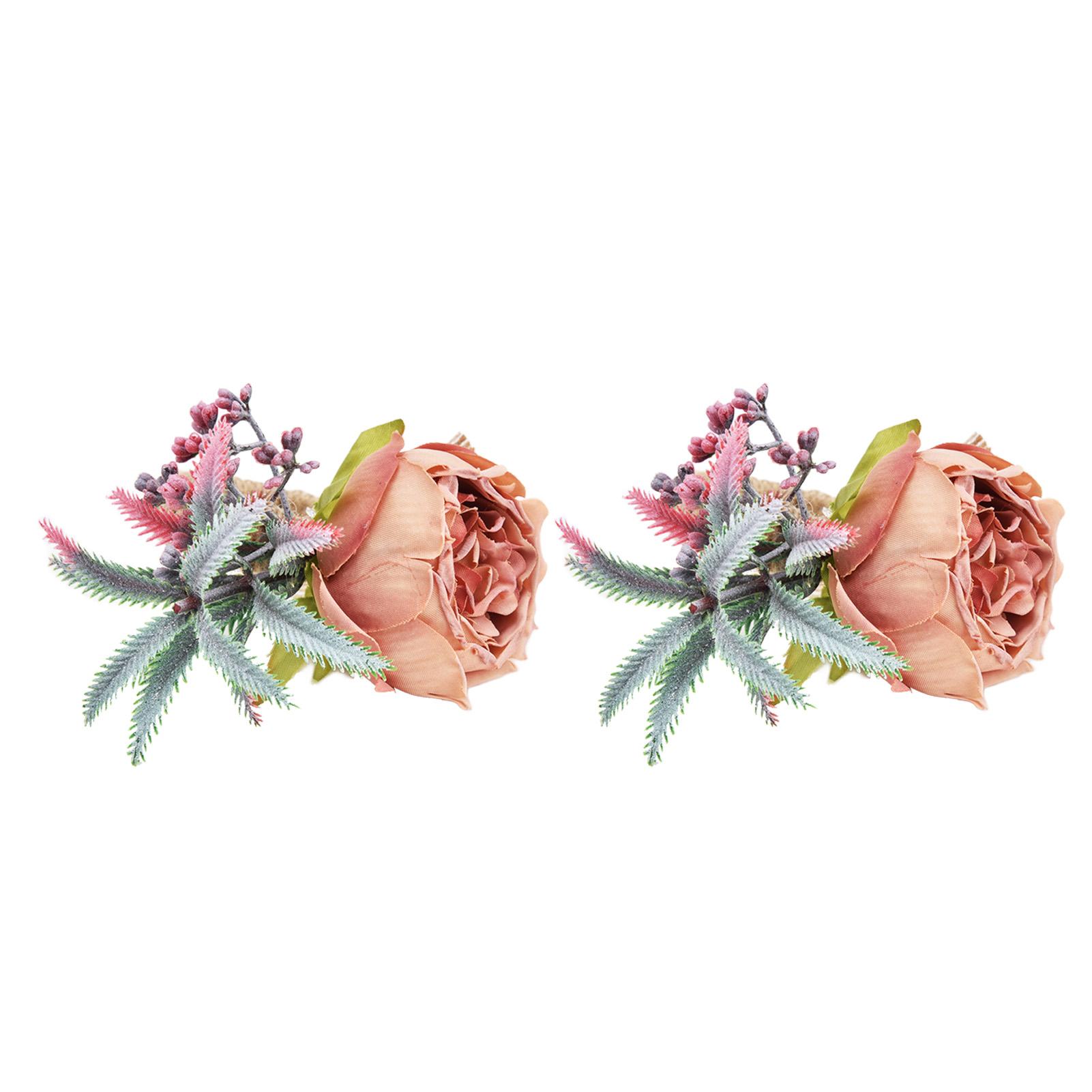 

2Pcs Innovative Napkin Buckle Simulation Flower Napkin Ring Holder for Hotel Restaurant Type 4