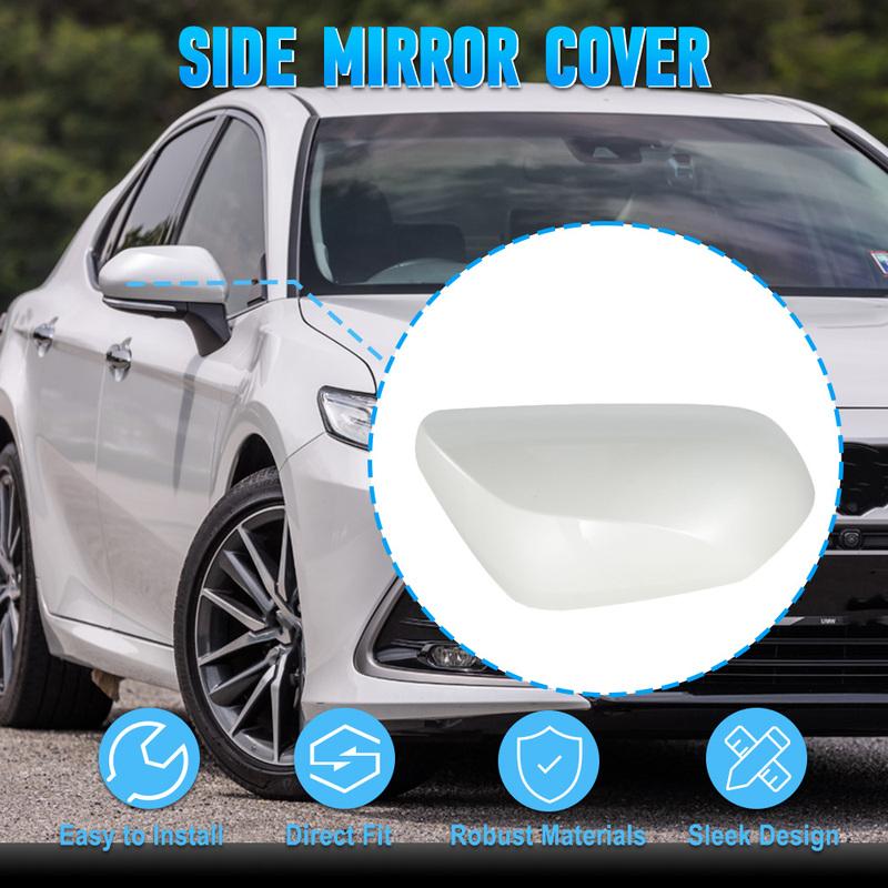 Car Side Mirror Cover Cap White Rearview Mirror Caps For Toyota Camry 2018