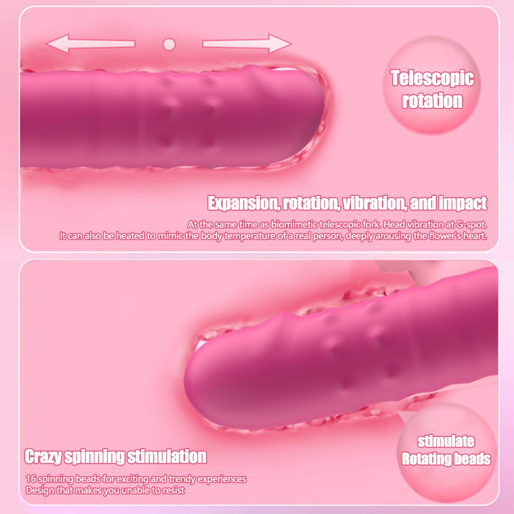 Beginner Automatic Telescopic Dildo Vibrator With Suction Cup G Spot Orgasm Massager Anal Plug Stimulator Sex Toy for Women