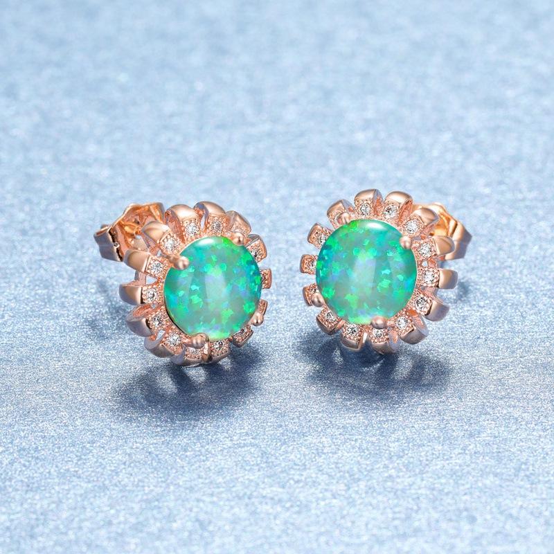 Niche design rose gold sunflower stud earrings simple temperament versatile small fresh earrings women