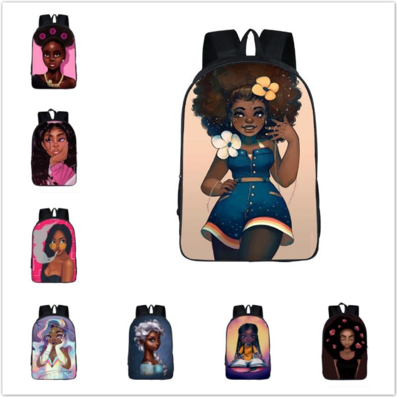 Afro-Afrikanische Schönheit Schwarze Prinzessin Wasserdichter Schulrucksack Mit Verstellbaren Schultergurten