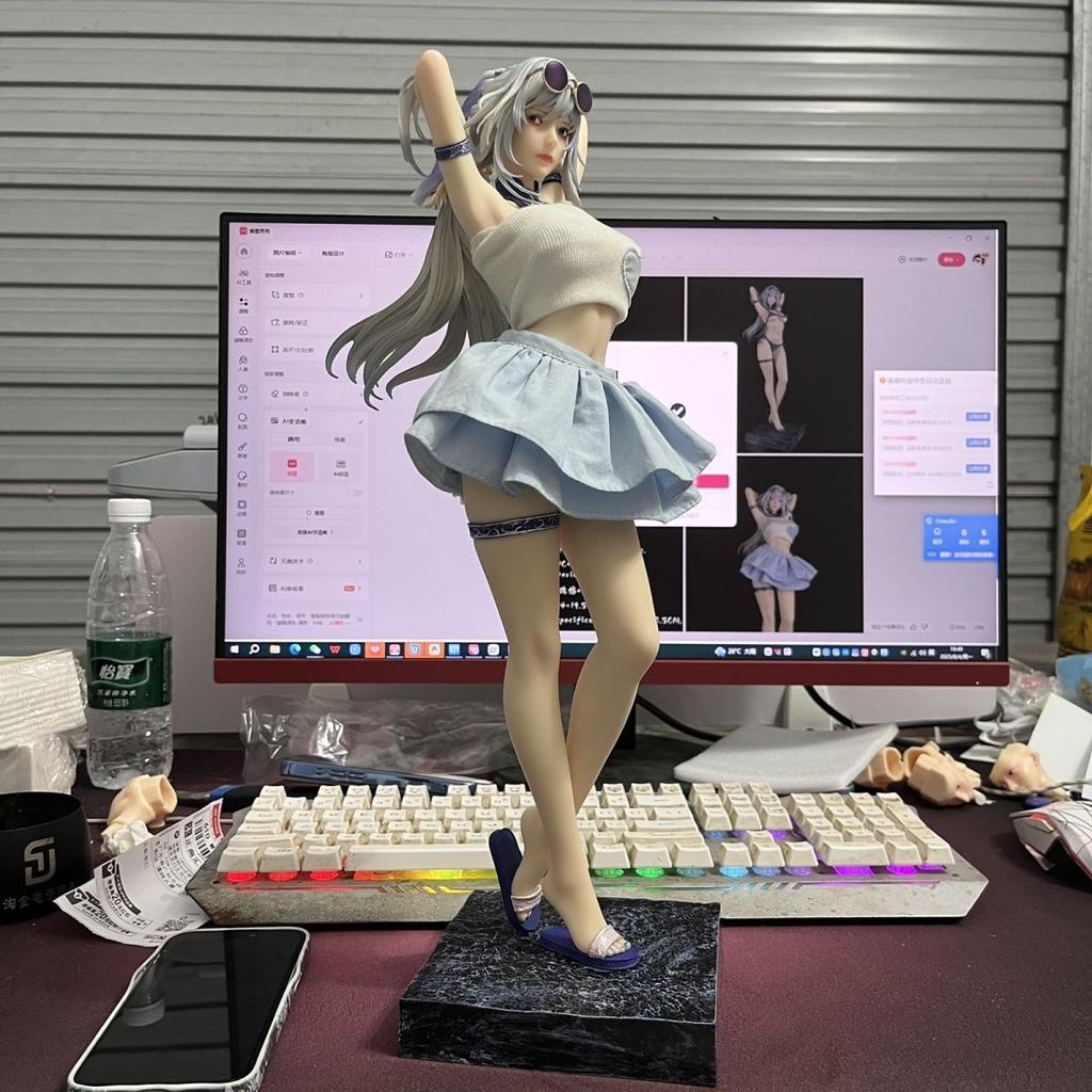 Valkyrie Swimsuit Mirror Flow 17.71inch/45cm Anime Hinata Fire Dancei figures dragon ballz PVC Action Wild Battle Toys Gifts