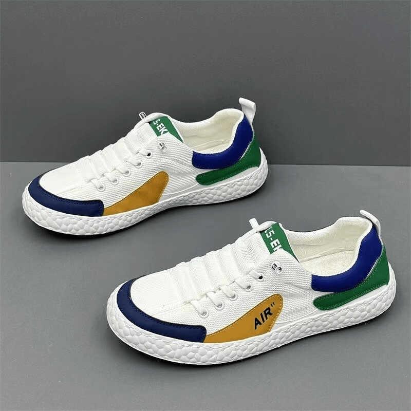 New Fly-woven Men's Shoes Low-top Board Shoes Board Shoes Casual Youth Versatile Fashion 2026 Mesh Shoes