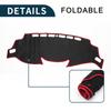 TUCKBOLD Compatible with Nissan X-TRAIL T32 Dashboard Mat/Dashboard Cover, Foldable Center Console Dashboard Mat, Black/Red with Stickers, 1 Set