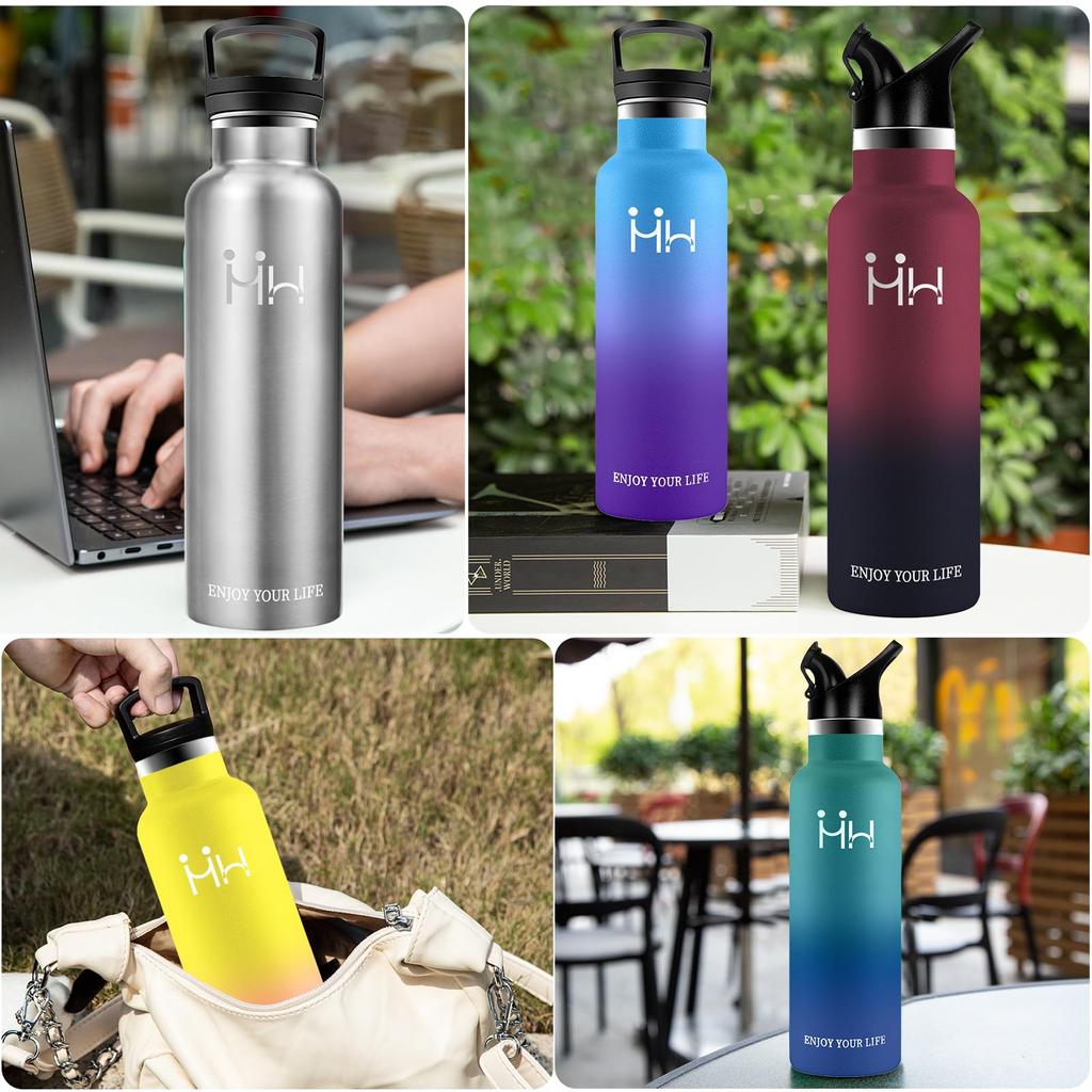 Aspirator de apă termo din oțel inoxidabil Două tipuri de căldură directă la rece Compatibil cu scurgeri Ușor de manevrat O sticlă de exercițiu cu apă [ASAKA], 750 ml,