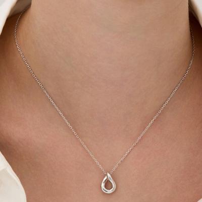 Hyeres-lor Etreve Silver (W.) Hinweis Welle Halskette HL2N59240W9500