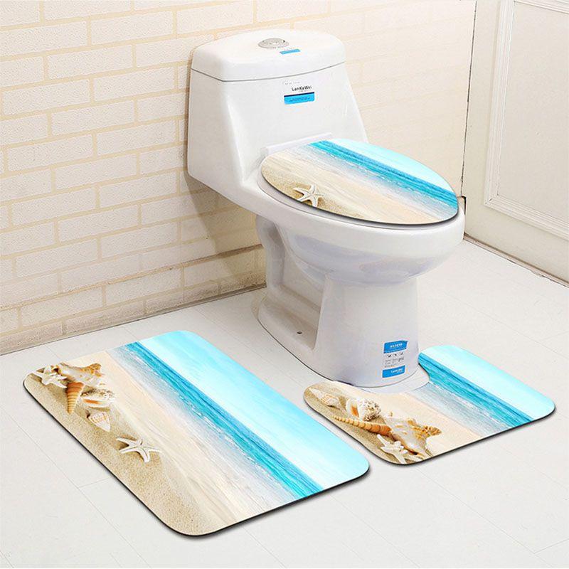 Premium Quality 3d Cartoon Design Bathroom Set With Non-slip Bath Mat And Rug