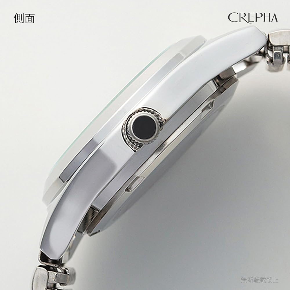 Crepha Analog Quartz Watch Women's 10 ATM Waterproof Stretch Band Simple Stainless Steel 14mm White Silver TE-AL011-WTS