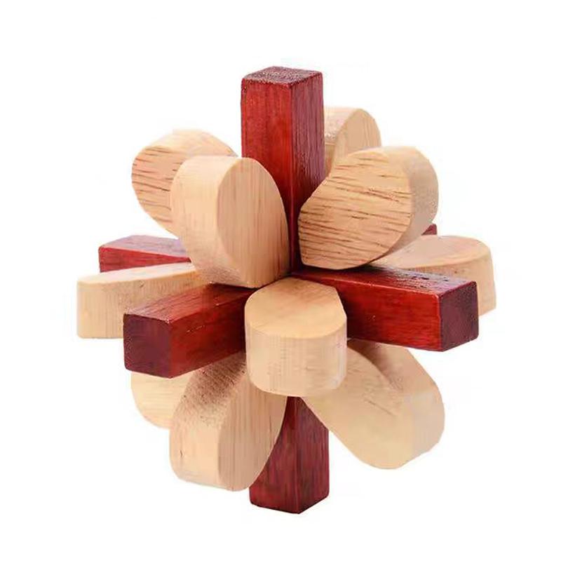 

Luban Lock Cube Wooden Brain Teaser Puzzles for Adults Kids Boys Girls IQ Test Logic Mind Challenge Fun Educational Toys