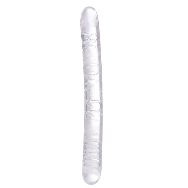 Double Ended Dildo Transparent Clear Jelly Two Head Dong Couple Double Ended Dildos