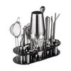 OLOEY Stainless Steel Cocktail Shaker Set with Acrylic Base
