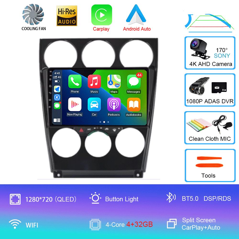 For Mazda 6 2002 2003 2004 2005 2006 2007 2008 Android 14 Car Player Navigation GPS Radio Multimedia Carplay 2Din 360 Camera RDS