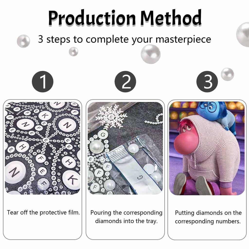 Disney S Inside Out Pearl Art Whimsical Creative Pearl-Style Illustration Kit 5D DIY Pearl Embroidery Mosaic Cross-Stitch Kit for Home Decor