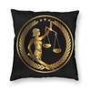 Lady Justice Square Pillowcase Polyester Linen Velvet Creative Zip Decor Pillow Case Home Cushion Cover