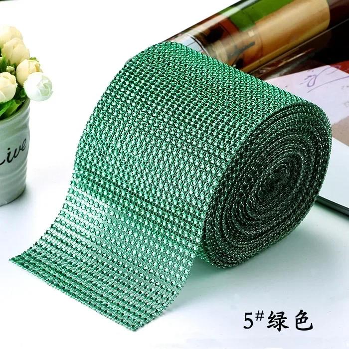 

1Yard Sparkle 24Row DiamondRhinestones Ribbon Rhinestone Ribbon Silver Crystal Mesh Rhinestone Wrap DIY Crafts Wedding Decor width 120mm&1 yard зелёный