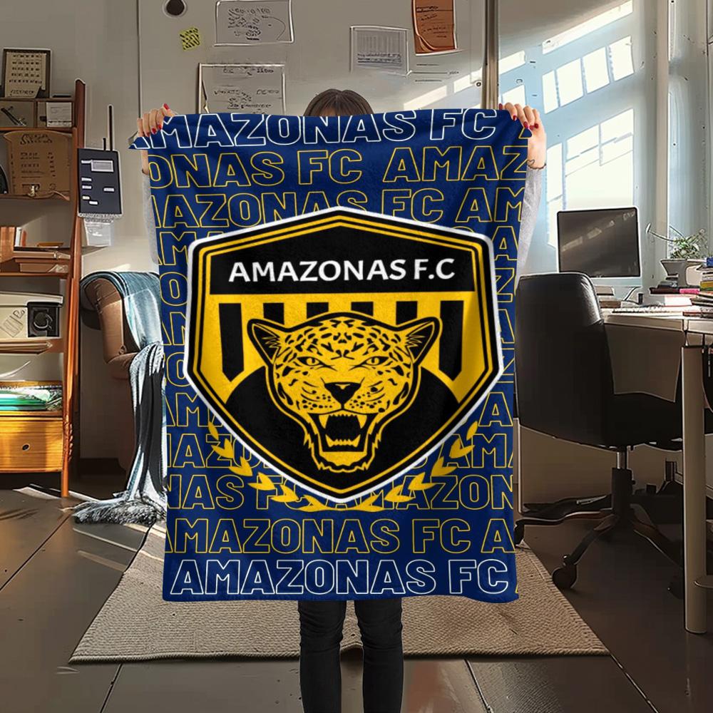 1Pc Amazonas FC Logo Print Flannel Blanket High Quality Warm Comfortable Cover for All Seasons Perfect for Gifts Home Decor