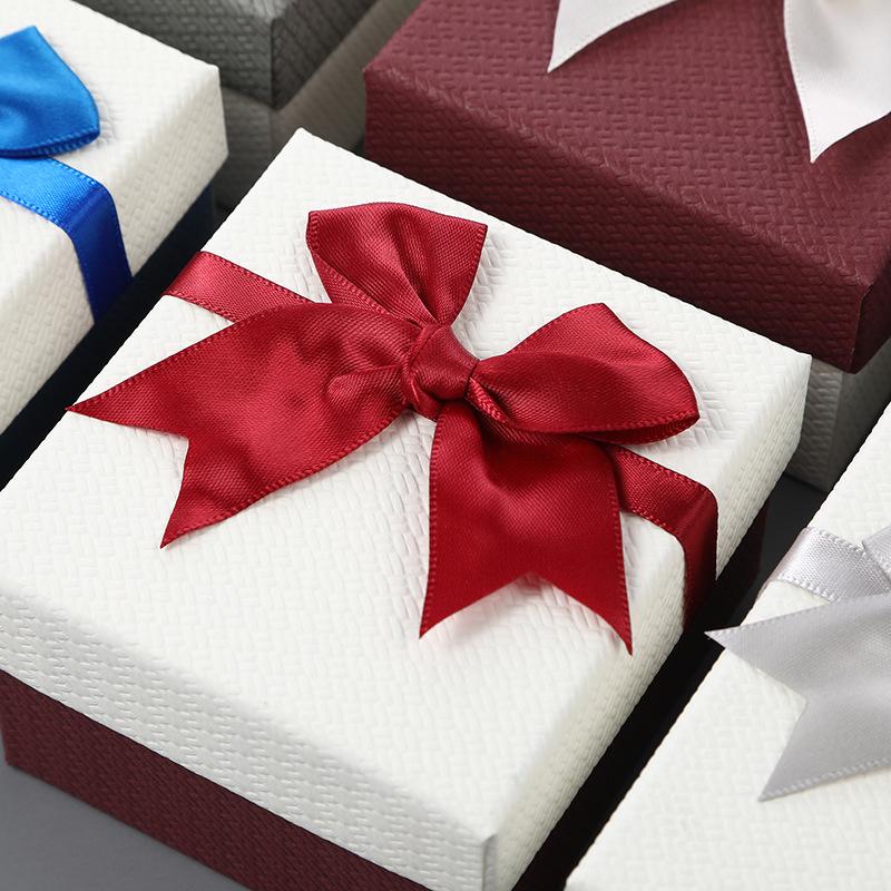 Packaging Box 9*8.5*5.5Cm Bow Bow Packaging Box Paper Watch, Earrings Box For Special Occasions Gift-Giving Jewelry Display