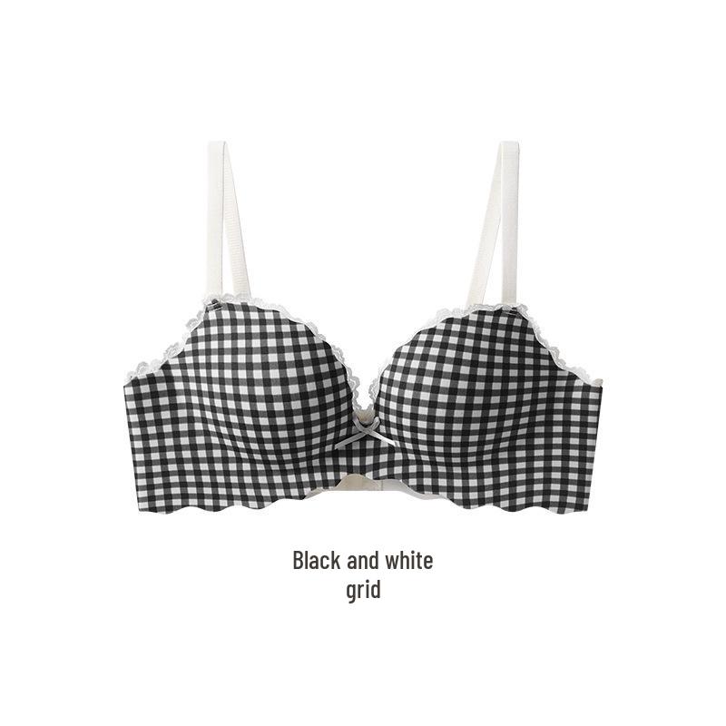 3D Push-Up karierte Unterwäsche: Vergrößert kleine Brüste, Dicke Cups für einen vollen, angehobenen und bequemen Look.