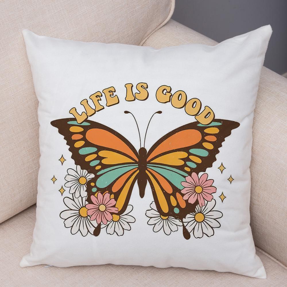 Wild Spirit Skull Pillowcase Double Print Stay Weird Mushroom Cushion Cover Soft Plush Boots Soul Camera Pillowcase for Sofa
