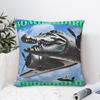 Funny Meme Bombardiro Crocodilo Square Pillow Cases Italian Brainrot Cushion Covers Decorative Pillowcover for Home 4040cm