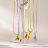 European Water Drop Pendant Necklace - Stainless Steel Clavicle Chain, Fade-Resistant Design
