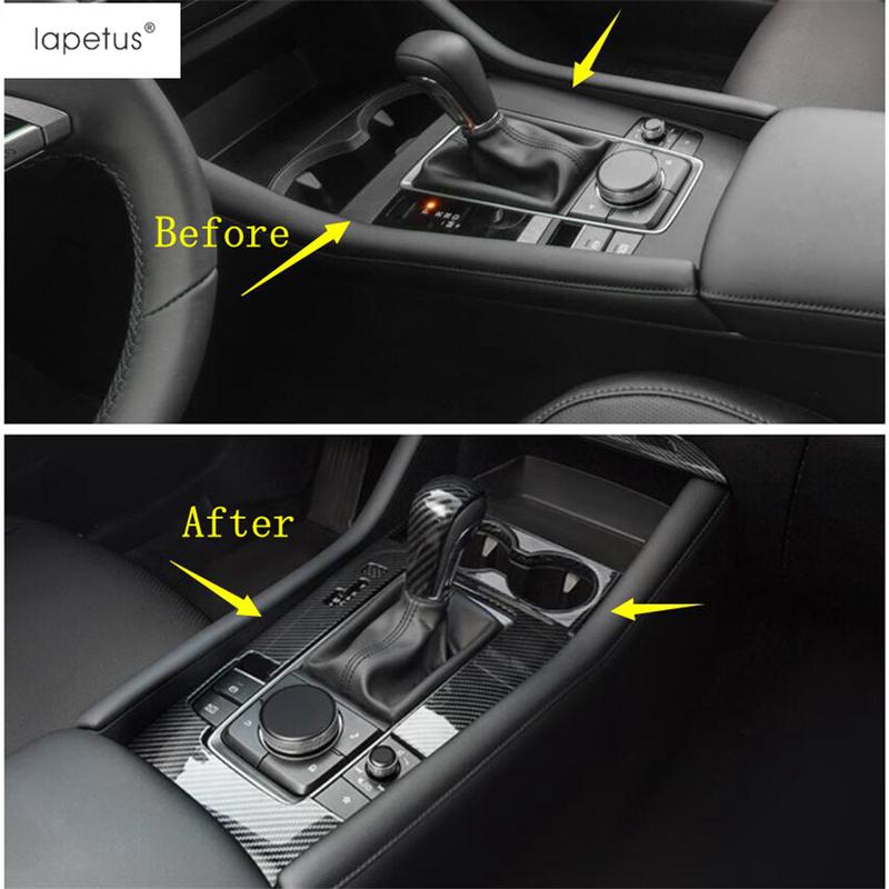 Central Control Front Water Cup Holder Gear Panel Cover Trim For Mazda 3  - 2025 ABS / Stainless Steel Interior Accessories