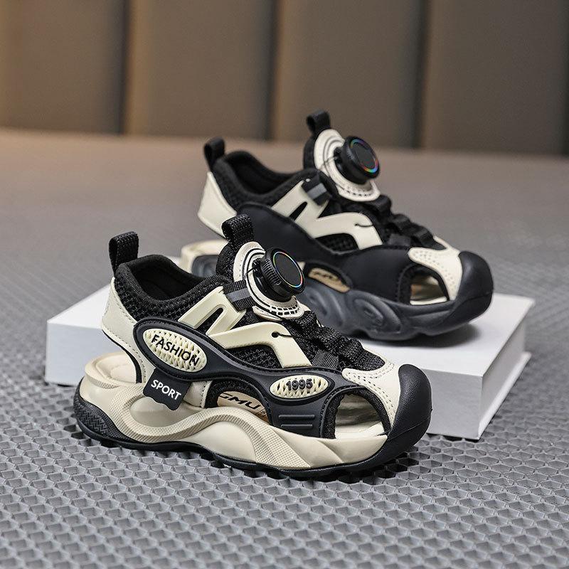 

Baotou sandals for boys 2025 summer new children s soft-soled sports sandals non-slip summer beach shoes for men 27