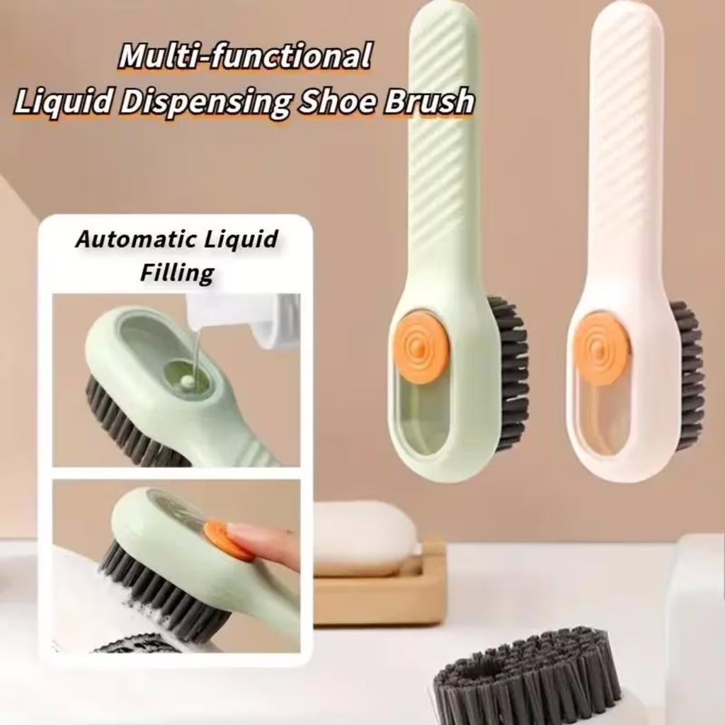 Multi Functional Liquid Shoe Brush, Household Press Type Liquid Shoe Washing Brush, Shoe Cleaning Tool,press Type Soft Bristle Clothing Cleaning Brush