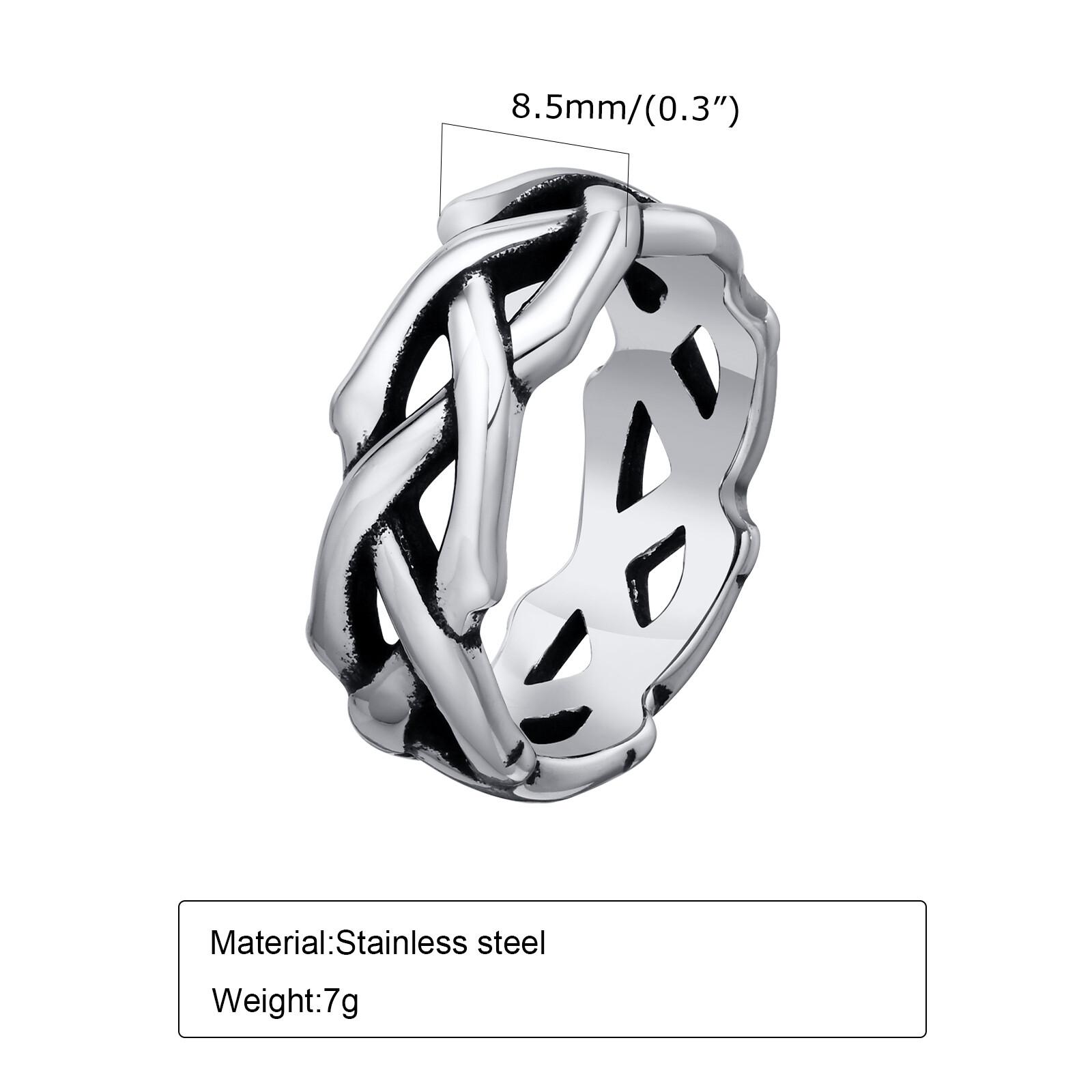 

Vnox Men s Retro Thorn Crown Stainless Steel Ring, Size 7-12 8.5mm Width Punk Wedding Band Jewelry Wholesale Dropshiping 9