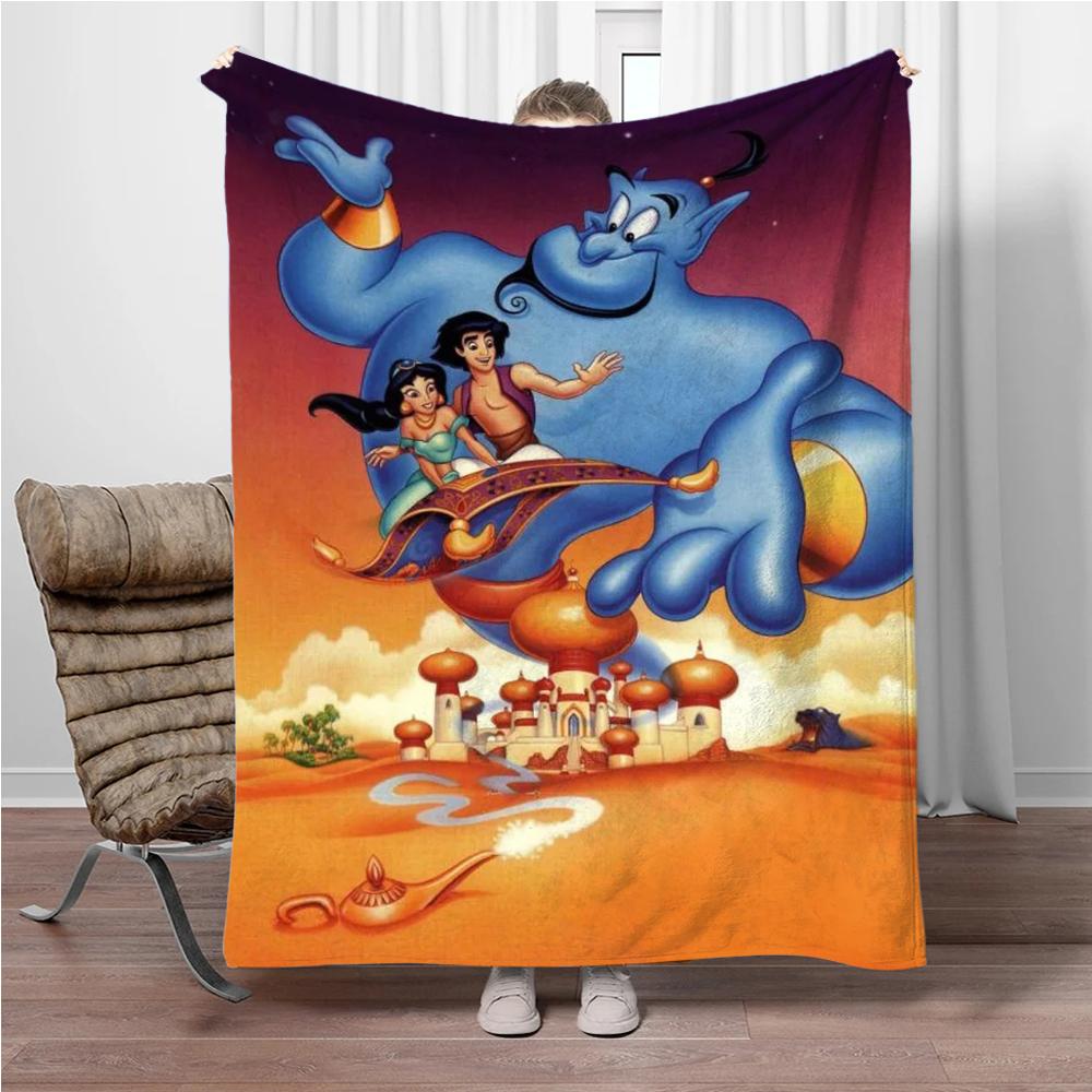 Aladdin Cartoon Princess Jasmine Children Warm Soft Blankets for Sofa Bed Cover Blanket Suitable for Birthday Souvenir Gifts