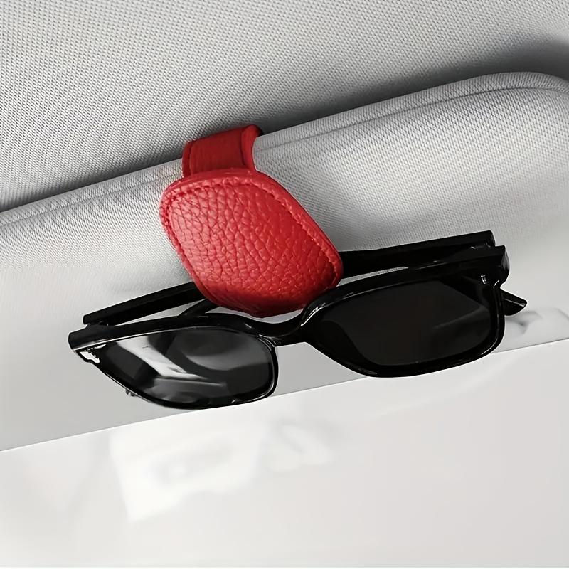 1pc Car Sunshade Fashion Glasses Frame Clip-PU Leather,Secure Magnetic Closure,Scratch Free Design,Easy One Hand Operation