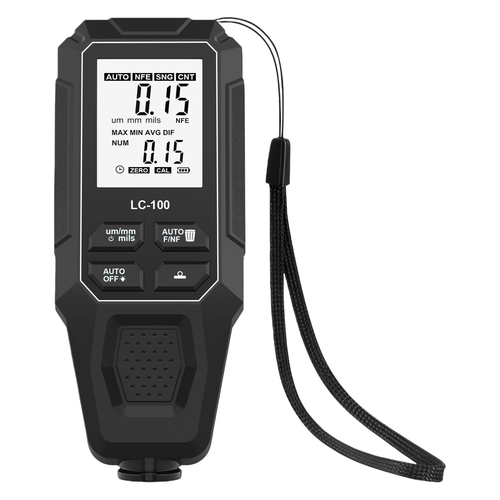 

Car Coating Thickness Meter Fe/NFe 0-2000um Measuring Range Digital Paint Meter for Used Automotive Buyers and Detailers чёрный