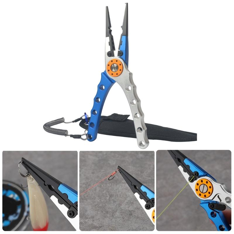 Aluminum Alloy Multifunction Fishing Pliers, Suitable for Anglers Campers Cutting Lines and Hook Removal, Bottle Opening