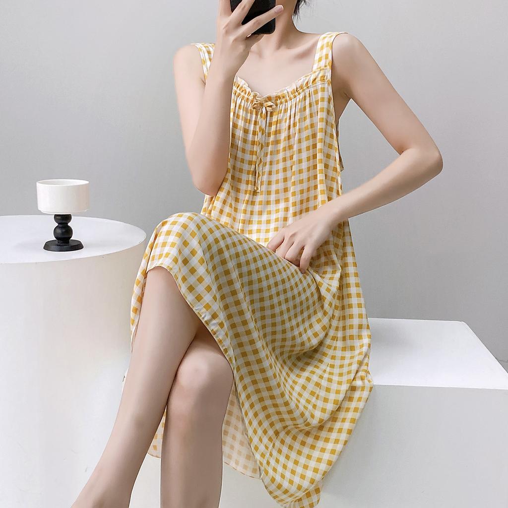 Cotton and Silk Pajamas Women's Suspenders Summer Pajamas Women's Cool and Cute Girls Are Sweet and Can Be Worn Outside Students' Summer Cotton 