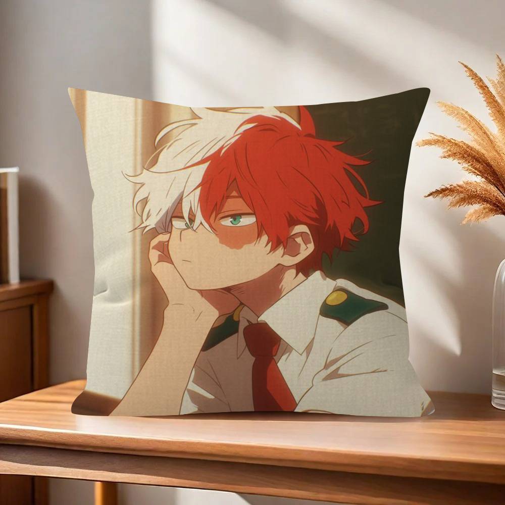 Anime M-My H-Hero Academia Shoto Todoroki  Cushion Cover Inches Farmhouse Decor Home Throw Pillow Covers for Couch Decorations