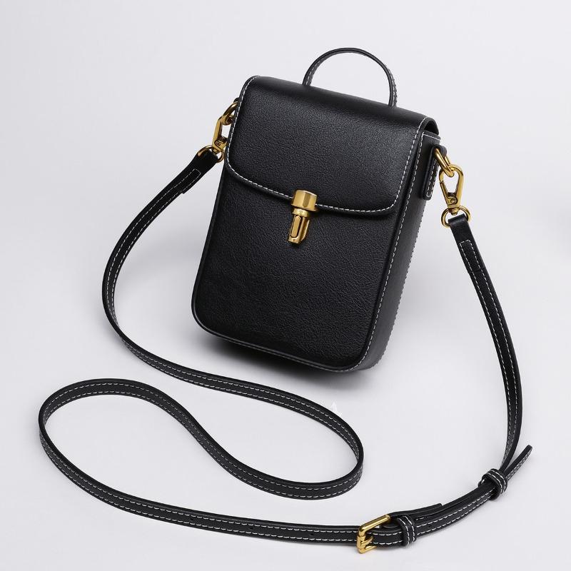 Leather Mobile Phone Bag Women's Versatile New Trendy Mini Shoulder Bag Crossbody Bag Vertical Small Bag Autumn Bag